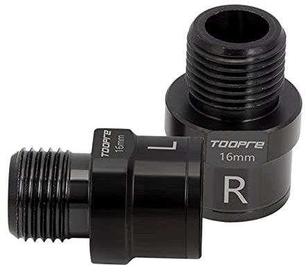 Perfeclan 1 Paar Fahrradpedalverlängerungen, 9/16 Pedal Fahrradpedal Abstandshalter Pedale Extender Adapterset - Schwarz 16mm
