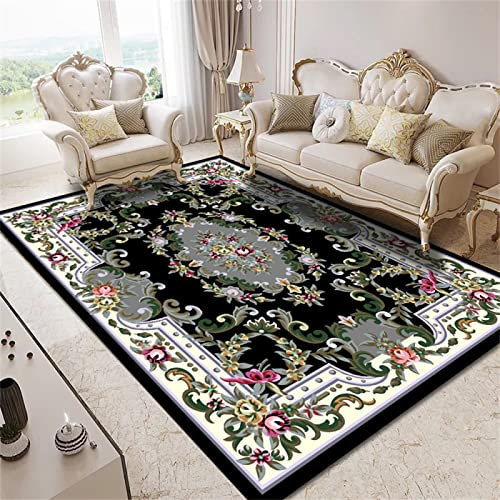 Teppich Lang Flickenteppich Waschbar Anti-Rutsch-Läufer, Anti-Ermüdungsmatte, schwarz, verschleißfest 80X120CM Outdoor Teppiche