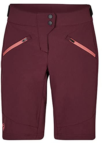 Ziener Damen NASITA Outdoor-Shorts/Rad- / Wander-Hose - atmungsaktiv,schnelltrocknend,elastisch, Velvet red, 46