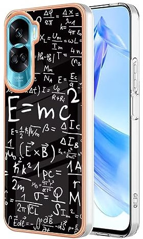 COMAKU Custodia per Honor 90 Lite 5G Cover, con Motivo a Rilievo Design, Ultra Slim Morbido TPU + PC Silicone Antiurto Antigraffio Case - Equazione