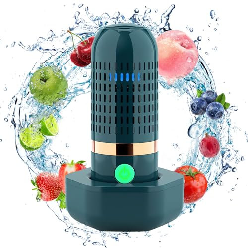 ANKDD Fruit and Vegetable Washing Machine Fruit Vegetable Cleaner Device Veggie Washer, Portable USB Wireless Produce Washer Fruit Wash with OH-ion Purification Technology for Cleaning Food