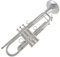 Standard Trompete Versilbertes Trompeteninstrument in B mit einem Mundstück und einem Schallstück