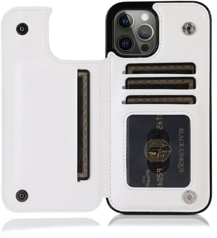 Retro PU Flip Leather Case For iPhone 15 14 13 12 11 Pro Max SE 2022 2020 X XR XS Max Multi Card Holder Case Cover,White,For iPhone 15 Pro Max