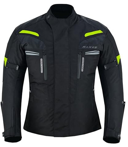 RAXUS THUNDER CHAQUETA DE MOTO HOMBRE INVIERNO 3/4 IMPERMEABLE Homologada CE (FR/ES, Letras, S, Regular, Regular, Fluor)