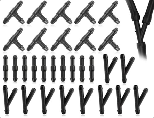 Lhbwhiz Lot de 30 connecteurs de lave-glace,pièce en T droite universelle,pièce en Y pour voiture Kit de réparation de tuyau de lave-glace,kit de réparation de tuyau de lave-glace(noir)