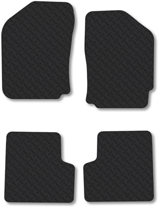 Daihatsu Sirion (2005-2010) Heavy Duty Thick Rubber Car Mats Accessories Tailored Fit Front Rear Set Compatible Accessory Waterproof Durable Non-Slip 5mm Full Coverage Protection
