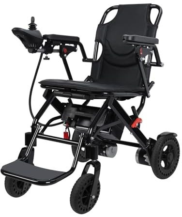 Haibinsuo Leichter faltbarer elektrischer Rollstuhl für Erwachsene - 500 W Motor, 12 Meilen Range Tragbarer Mobilitätsroller mit Anti -Tilt -Design ältere Senioren Behinderte 22 kg （48,5 Schwarz
