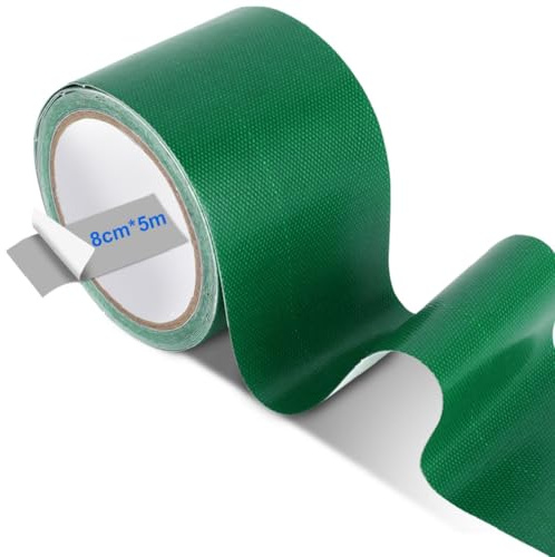 RANJIMA PVC Planenband, 8CMx5M Reparaturklebeband für Gewebeplanen, Zelt Reparatur Klebeband Wasserdichtes Planeklebeband für LKW Abdeckplane, Markise, Zelt, Starke Klebekraft & Reißfestigkeit, Grün
