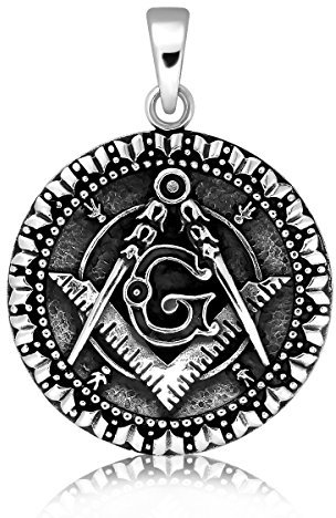 Withlovesilver Mason Anhänger Freimaurer Freimaurer Mason Sterling-Silber 925