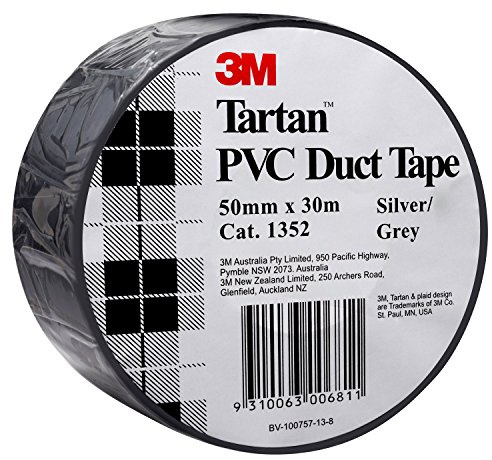 3M Tartan PVC Duct Tape, Silver Grey, 50mm x 30m, AT010575259