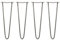 SKISKI Legs 4 x 2 Streben Hairpin-Legs Haarnadelbeine Haar-Nadel-Beine Haarnadel-Beine Tischbeine Stuhlbeine Möbelfüße Möbelbeine Haarnadel-Tischbeine 40.5cm H 10mm D Rohstahl