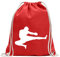 Kiwistar - Turnbeutel - rot - Kampfsport Karate Judo Kung - Fun Rucksack Sport Beutel Gymsack Baumwolle mit Ziehgurt