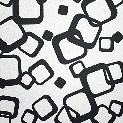 WANDfee Wandtattoo Vierecke 60 Aufkleber FARBWUNSCH Wandaufkleber Kinderzimmer Fliesenaufkleber Badezimmer Küche schwarz schwarz