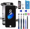 Xlhama Display LCD Sostituzione Schermo Intero Compatibile con iPhone 8 Nero 4,7 Strumenti Fotocamera Frontale Sensore Adesivo Impermeabile Pre Tagliato Altoparlante Lastra Vetro Temperato