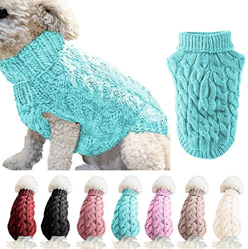 FAMKIT Pet Dog Rollkragenpullover mit Rollkragenpullover, Pet Dog Kleidung Outwear Fashion Warm Pullover Knitwear (Bitte wählen Sie vor dem Kauf eine größere Größe gemäß der Größentabelle)