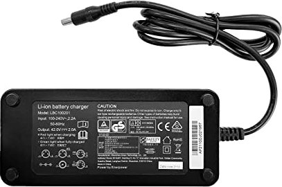 Enerpower Li-Ion 42V Charger for 36V-37V 2A 85W with Bullet Plug 5.5 x 2.5 mm Pannier Rack Hailong etc. (CB, UL)