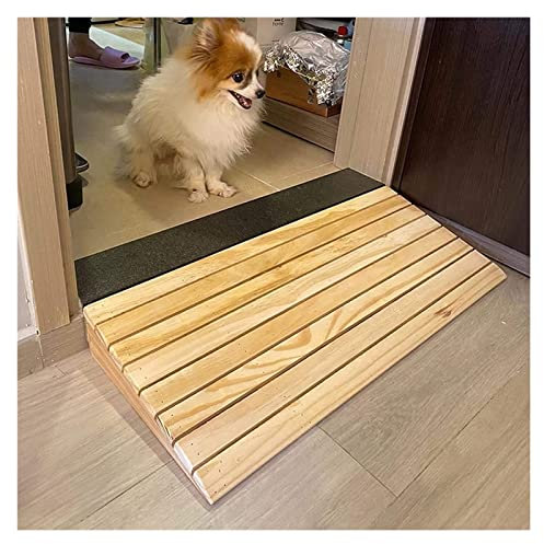 YJEUZCD JIAJUAN Threshold Ramp For Garage, Patio Door Shed, Wooden Curb Ramp For Driveway Wheelchair Sidewalk, Custom Size (Color : Wood color, Size : 30x26x7cm)