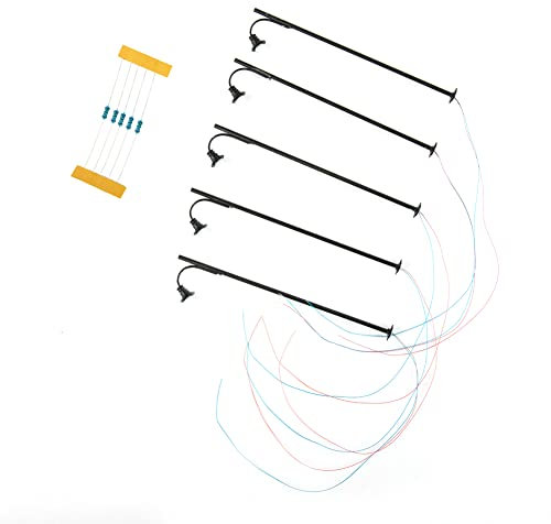 5 x Modell Eisenbahn Lichter Gitter Mast Licht 6060 Track H0 Kit Plattform Licht LED Beleuchtung bahnleuchten Gittermastleuchte Arrangement Bonsai Dekorationen Miniatur Szenen Zubehör