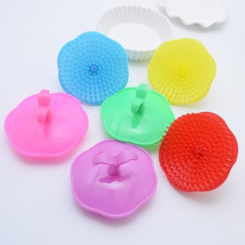 Wisebom 4 Pezzi Massaggiatore Cuoio Capelluto, Spazzole Rotonde per Capelli Shampoo Pennello, Spazzola Doccia Capelli per Stimolare la Crescita del Cuoio Capelluto