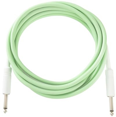 Hochwertiges 3 m Instrumentenkabel, gerade Klinkenstecker, sauerstofffreier Kupferleiter, Kreuzgeflechtschirm, flexible PVC-Ummantelung, ideal für Gitarre Bass Synthesizer, grün
