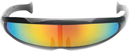 New Creative Future Soldier Toy Glasses for Party Costume, Photo Props, Festival Dress-up, Party Glasses (Black Frame - Colored Lens)