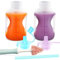 Jelly Ruru Bolsas reutilizables de silicona para bebés con patas, a prueba de fugas, bolsas de compresión reutilizables, lavaplatos, congeladores, microondas, almacenamiento de alimentos para bebés