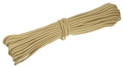 sourcing map Corde en polypropylène tressée diamantée de 8 mm, corde utilitaire multi-usage pour tente de camping, canoë, travaux sur les arbres, kaki