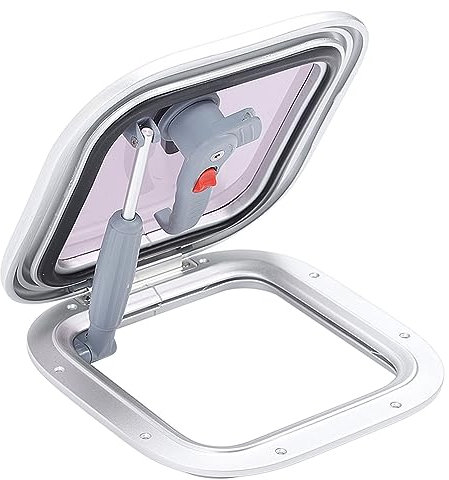 Brilluxa Marine Skylight, 260 X 260mm Marine Porthole Hatch Window, Square Push-Out Deck Porthole Skylight Ventilation Hatch Window for Yacht RV