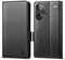CASBST Handyhülle für Xiaomi Redmi Note 13 Pro Plus 5G Hülle Premium Leder Schutzhülle Klappbar mit Kartenfach Ständer Magnet Handytasche mit RFID Flip Case Klapphülle für Redmi Note 13 Pro+ Schwarz