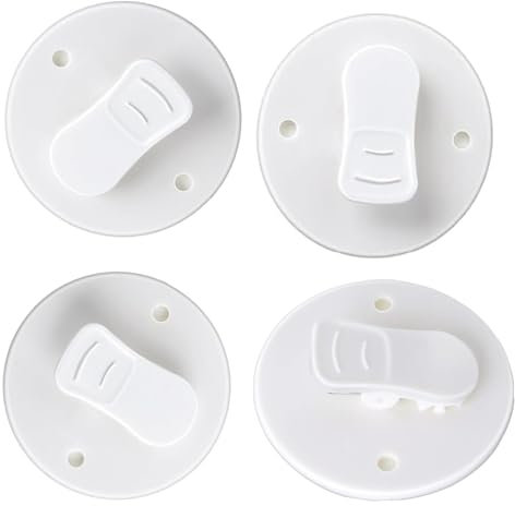 Clips de Rideau de Douche,4 pièces Clips d'arrêt de Rideau,Shower Splash Clips for Curtain,Windproof Stop Protect Clamp,pour Tenir Le Rideau de Douche et Le Rideau,pour Camping-Car,Salle de Bain