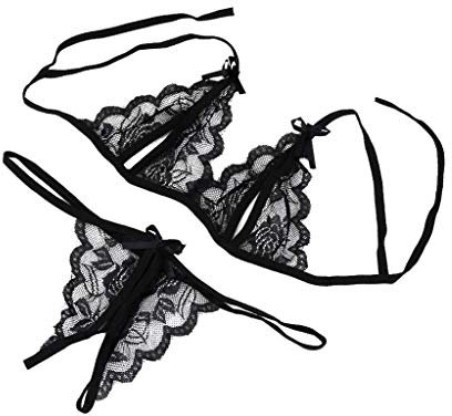 TYUIOP Damen Dessous reizwäsche unterwäsche Frauen BH mit bügel Women lace sexy Lingerie Women's erotische unterwäsche Frauen high Waist Panties with Leg Ring Three Piece Dessous Damen