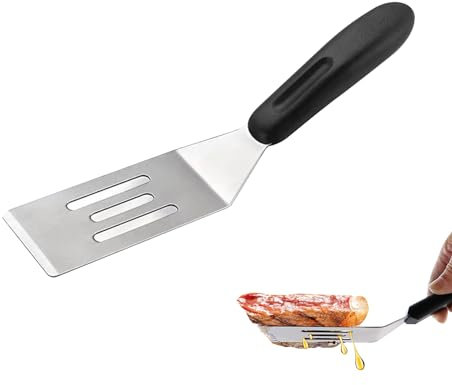 Stainless Steel Fish Spatula, Metal Cooking Spatula Burger Turner, Griddle Scraper,Meat Turner for Barbecue,Non-Stick Heat Resistant Fish Spatula for Cooking Fish Eggs Meat