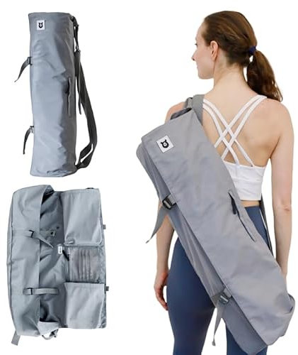 Tumaz Yoga Mat Bag – Yoga Bags and Carriers Fits All Stuffs – Build-in Yoga Strap, 3 Pockets for Yoga Essentials, Sturdy G-Hook Closure, Fit Rolled mat up to 26'', Yoga Bag for Mat, Yoga Mat Carriers