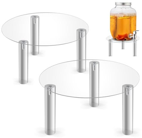 2PCS Beverage Dispenser Stand, Acrylic Drink Dispenser Stand for Max 7.48 Inch Glass Drink Dispenser for Home Party Bar Wine Juice Tea Lemonade (Stand Only)