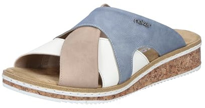 Rieker Damen V3683 Pantolette, Mehrfarbig, 38 EU