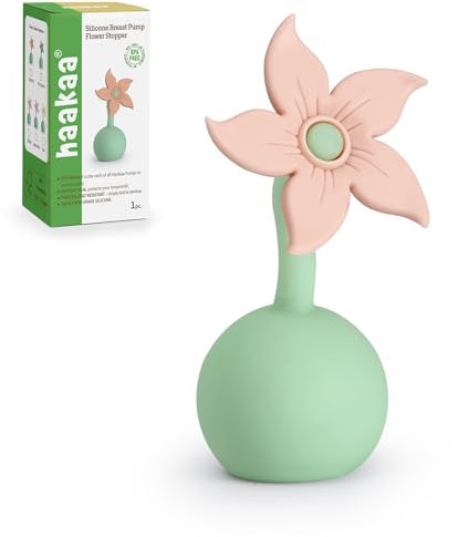 haakaa Manual Breast Pump Flower Stopper (Blush) - Made of Premium Silicone, BPA Free, Compatible with All haakaa Breast Pumps