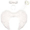 3pcs Angel Wings White Love Angel Wings with Halo & Wand,Angel Costume Ladies Wings Dark Angel Costume Kids Angel Wings Halloween Carnival Cosplay Accessories(60CM×45CM)