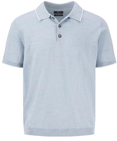 FYNCH-HATTON Herren - Strick-Poloshirt aus Leinenmix, Summer Breeze, XXL