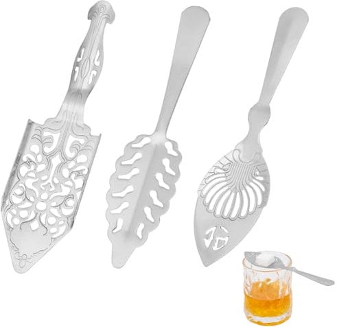 NBEADS 3 Pcs 3 Tailles Cuillère à Absinthe en Acier Inoxydable, Cuillère Compte-gouttes de Fontaine Vintage pour Cocktail Tasse Bar