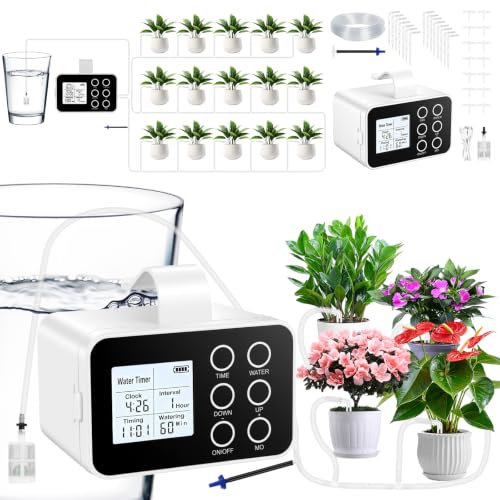 Flintronic Sistema Irrigazione Automatica per Vasi, Supporta Fino 15 Vasi