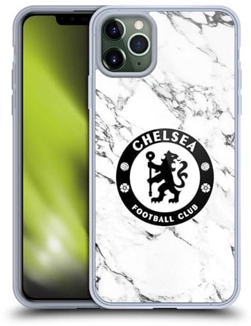 Head Case Designs Officially Licensed Chelsea Football Club White Marble Crest Soft Gel Case Compatible With Apple iPhone 11 Pro Max