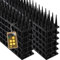 KADAX 12 Stück Vogelabwehr Spikes, Kunststoff, 51x4x3,5 cm, 3-reihig, für Tauben, Katzen, Marder, Zaun, Balkon, Dach, Fensterbank, robust und wetterbeständig, frei zuschneidbar, Schwarz