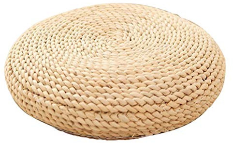 Surenhap Rundes Stroh Futon Meditationskissen Boho Tatami Kissen Seidenpolster Bodenmatte