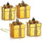 com-four® 4X Christbaumanhänger Geschenk - Weihnachtskugel Geschenkbox - Christbaumschmuck in Geschenk-Form für die Weihnachtsbaum-Dekoration - bruchfester Baumschmuck