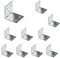 VHG Corner Brackets Wood Connectors - Pack of 10 (40 x 40 x 40 x 1.5) Heavy Duty Reinforced Braces, L Shaped Angle Connector with Beading, Timber Joining Fixing, Galvanised Steel Metal Sheet