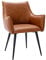 chairus PU Leder Sessel Polsterstuhl Wohnzimmer Armlehne Bürostuhl Arbeitsstuhl Longuesessel Esszimmerstuhl mit Metallbeinen (Braun)