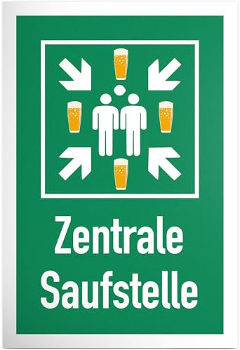DankeDir! Zentrale Saufstelle - Schild 20 x 30 cm - Partydeko lustiger Spruch Geschenkidee Geburtstagsdeko Geburtstagsgeschenk - Requiste JGA Photo Booth Geschenk Party Alkohol