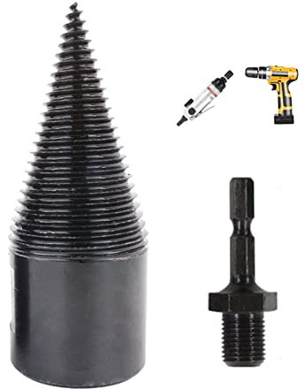 Brennholzbohrer, 42 mm Holzspalter Schraube Kegel mit Sechseckigen Schäften, Robuster 45-Stahl Kegelspalter für Familie, Outdoor, Camping, Bauernhof