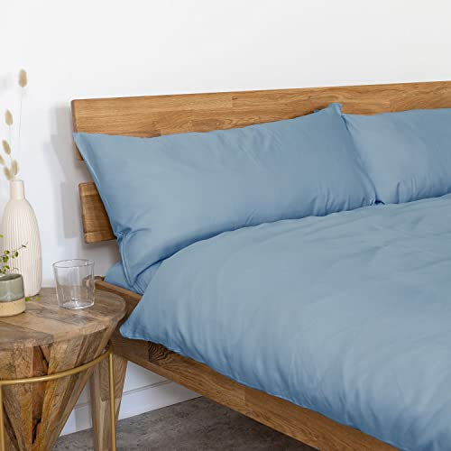 AGAPIE - Bambus Lyocell Kopfkissenbezug 80x40 cm - Blau, 100% Bio Oeko-Tex 100, für Allergiker, Antibakteriell, Ganzjahres-Bettwäsche, Atmungsaktiv, Geruchshemmend, Besonders sanft