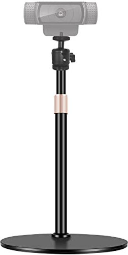 Webcam Tripod Stand for Desk Height Adjustable & 360° Swivel Compatible with Logitech Webcam C922 C930e C920S C920 C615 C960 and BRIO and Other Devices with 1/4 Thread